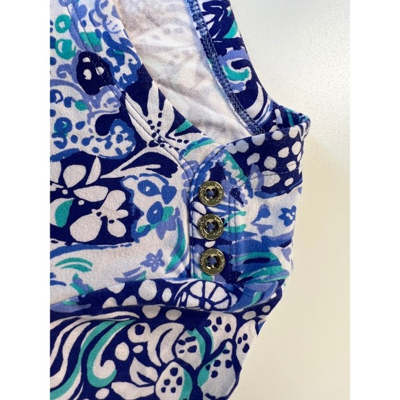 Lilly Pulitzer Sophie Dress 60 animals Women's Blue White Print 3/4 Sleeve Sz L - Picture 9 of 13